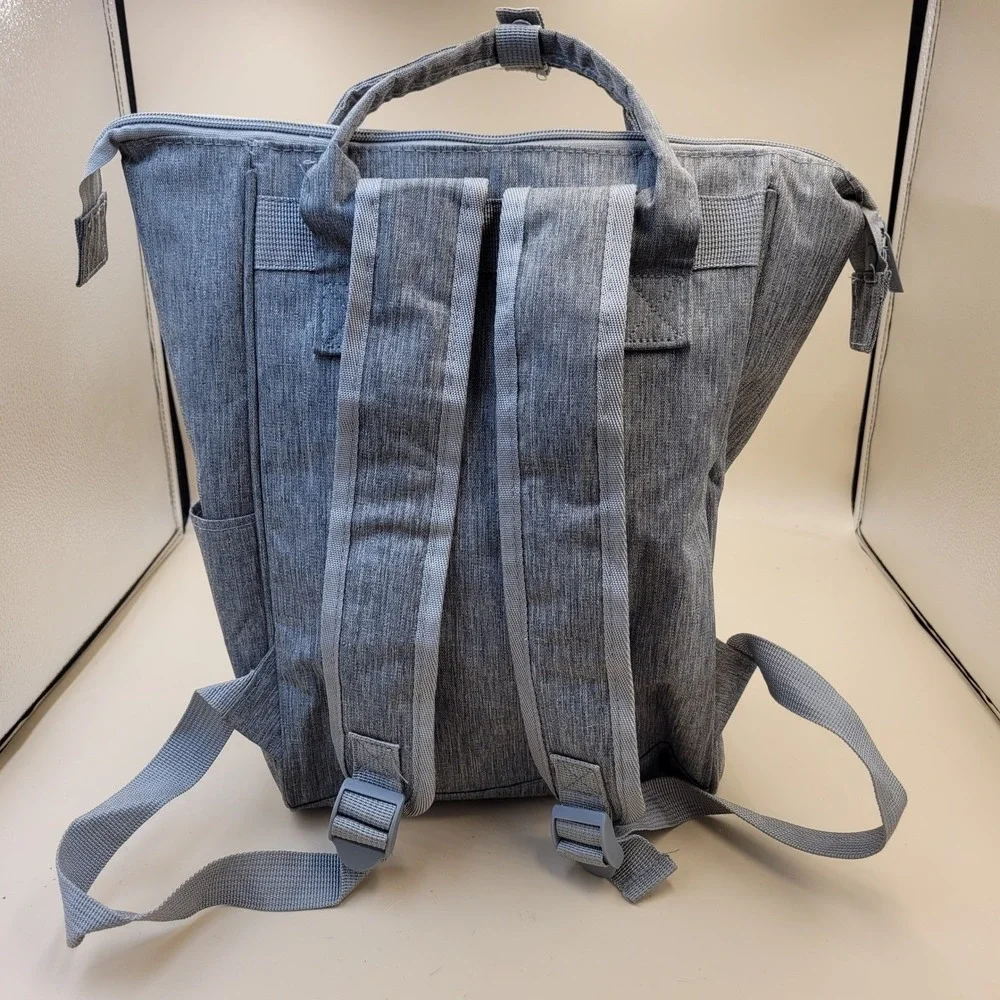 Enfamil‎ Gray Heathered Diaper Bag Backpack Multi Pocket Travel Baby Bag